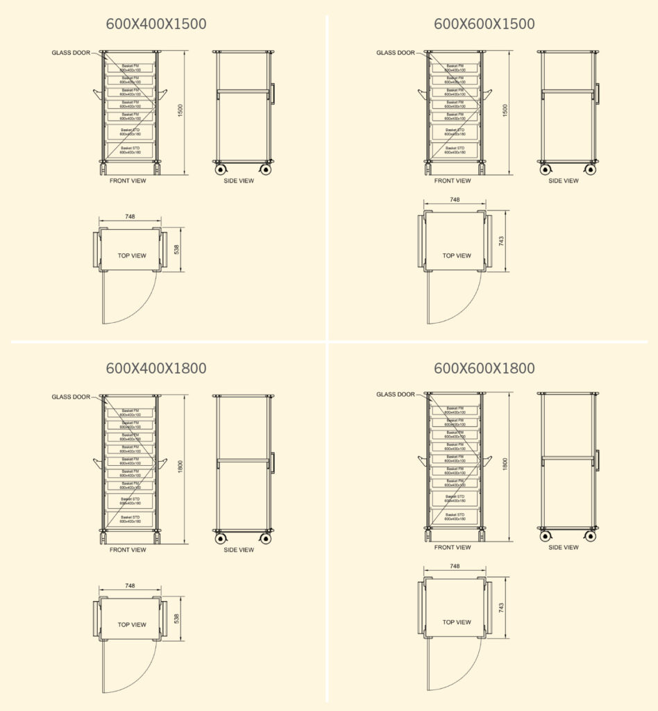 sterirack transport cart single door cart dimensions